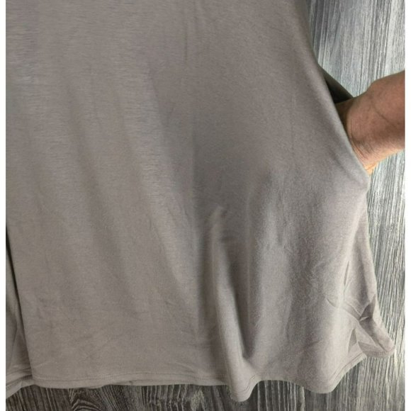 Zenana Premium Women's Size Large Grey Tunic Flare Midi Pockets - Picture 3 of 9